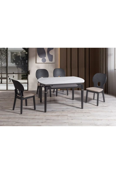 EDSY HOME Vera 4 Sandalyeli Masa Takımı