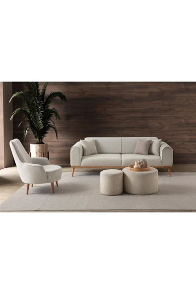 EDSY HOME Rebul 3+3+1 Koltuk Takımı Bej Renk - 3