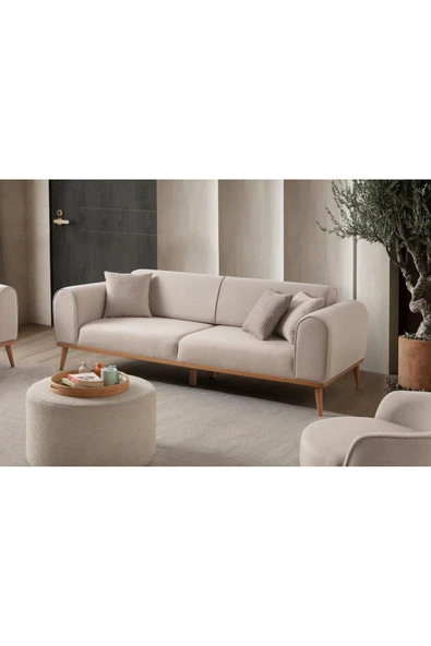 EDSY HOME Rebull 3'lü Koltuk Sütlü Kahve - 3