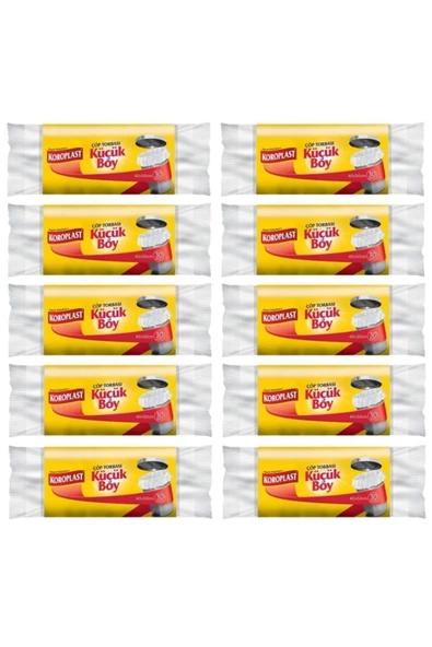 Koroplast Güçlü Küçük Boy 30lu Çöp Torbası X 10 Paket