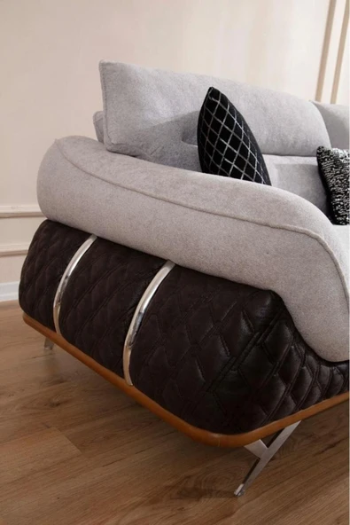 EDSY HOME Loris Koltuk Takımı 3+1 Gri - Resim 5