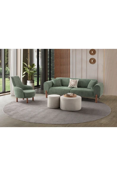 EDSY HOME Armoni 3+3+1 Koltuk Takımı Yeşil - 3