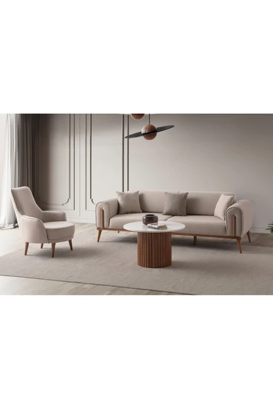 EDSY HOME Riva 3+3+1 Koltuk Takımı Sütlü Kahve - 3