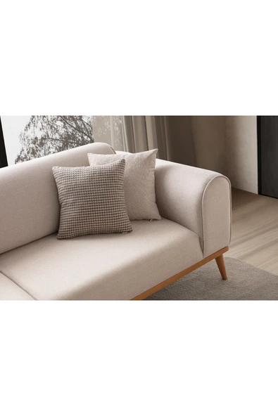 EDSY HOME Rebull 3'lü Koltuk Sütlü Kahve - 6