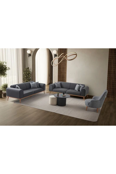 EDSY HOME Rebul 3+3+1 Koltuk Takımı Antrasit - 2