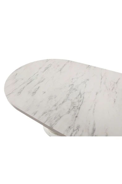 EDSY HOME Mermer Desen Oval 4 Sandalyeli Masa Takımı ( Ayaklar Plastik ) - 7