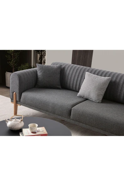 EDSY HOME Galata 3+3+1+1 Koltuk Takımı Antrasit - 7