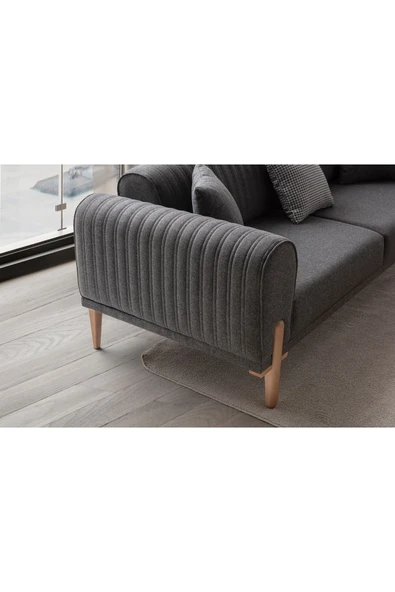 EDSY HOME Galata 3+3+1+1 Koltuk Takımı Antrasit - 6