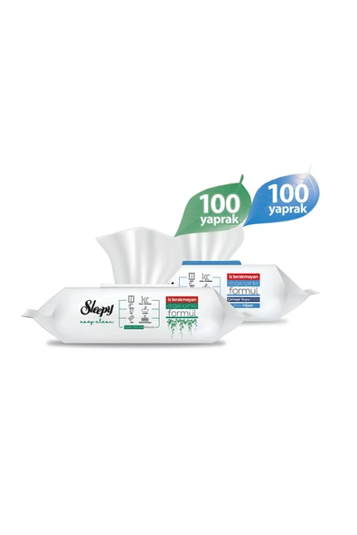 Sleepy Easy Clean Yüzey Temizlik Havlusu Beyaz sabun + Çamaşır Suyu Katkılı 100'lü ürün görseli