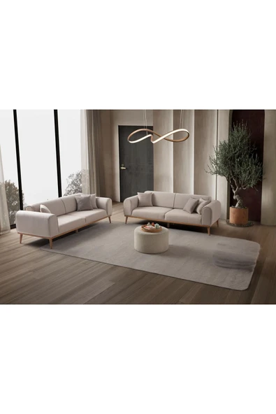 EDSY HOME Rebull 3+3 Koltuk Takımı Sütlü Kahve - Resim 2