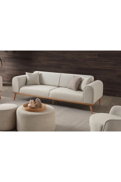 EDSY HOME Rebul 3'lü Koltuk Krem - Resim 3