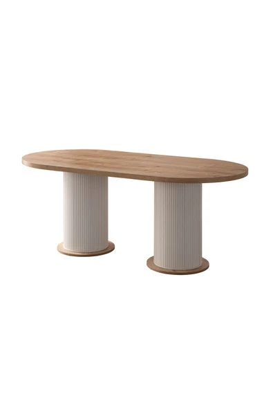 EDSY HOME Safir Meşe Oval Masa ( Ayaklar Plastik )