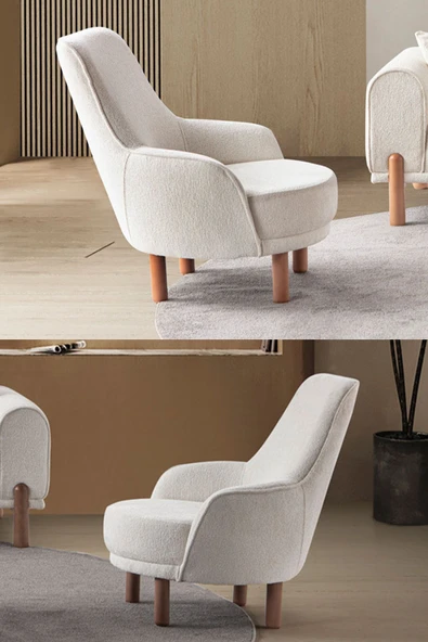 EDSY HOME Armoni Berjer Krem Tekli Koltuk ürün görseli