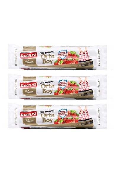 Koroplast Koku Hapseden Çilek , Büzg Orta Boy Çöp Torbası 15lix3 Ad - 2