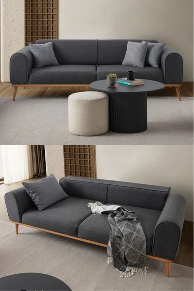 EDSY HOME Rebul 3'lü Koltuk Antrasit
