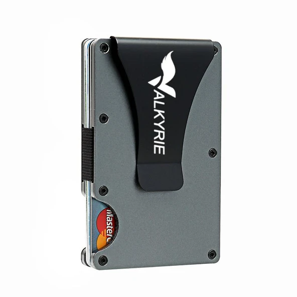Valkyrie RFID Korumalı Alüminyum Metal 20 Kart Kapasiteli İnce Hafif Güvenli Kartlık Gri - 8