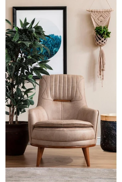 EDSY HOME Palermo Nubuk Berjer Tekli Koltuk