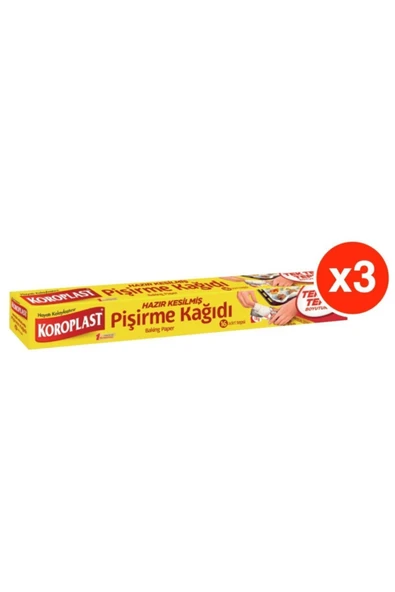 Koroplast 16lı Hazır Kesilmiş Pişirme Kağıdı X 3 Paket (42*37 Cm)