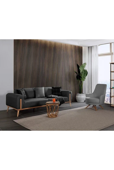 EDSY HOME Riva 3+3+1 Koltuk Takımı Antrasit - 4