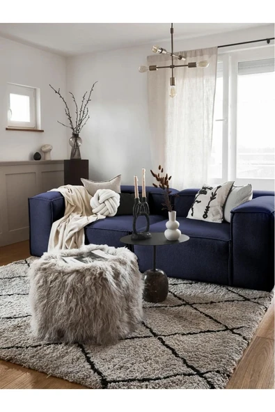 EDSY HOME Mira 2 Modüler İkili Koltuk (LACİVERT) Keten Kumaş - Resim 2