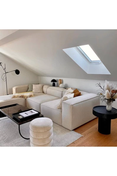 EDSY HOME Mira Relax Krem Renk Köşe Koltuk