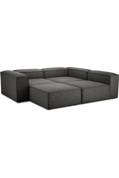 EDSY HOME Mira Relax 4 Modül Köşe Koltuk ( ANTRASİT ) Keten Kumaş - Resim 6