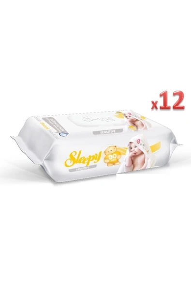 Sleepy Islak Havlu Mendil Sensıtıve 90'lı * 12 Paket ürün görseli