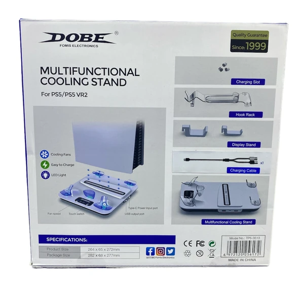 PS5 FAT KASA / VR2 UYUMLU SOĞUTUCULU ŞARJ STANDI DOBE TP5-3513 - 7