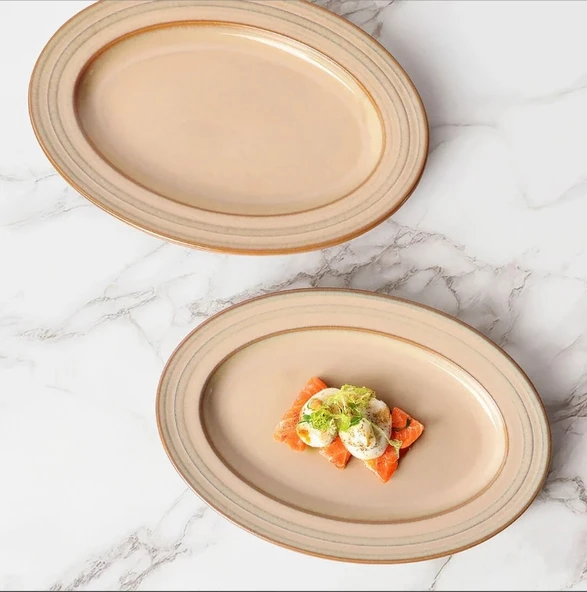 Güral Porselen Valeron 2'li Kayık Tabak Seti 29 Cm - 2