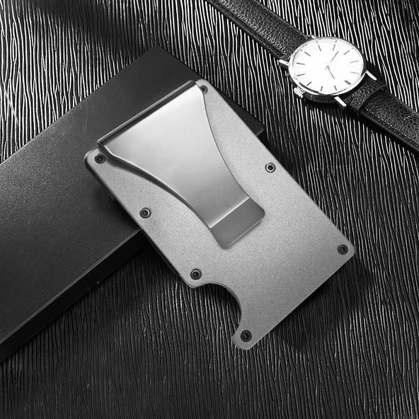 Valkyrie RFID Korumalı Alüminyum Metal 20 Kart Kapasiteli İnce Hafif Güvenli Kartlık Gümüş - 3