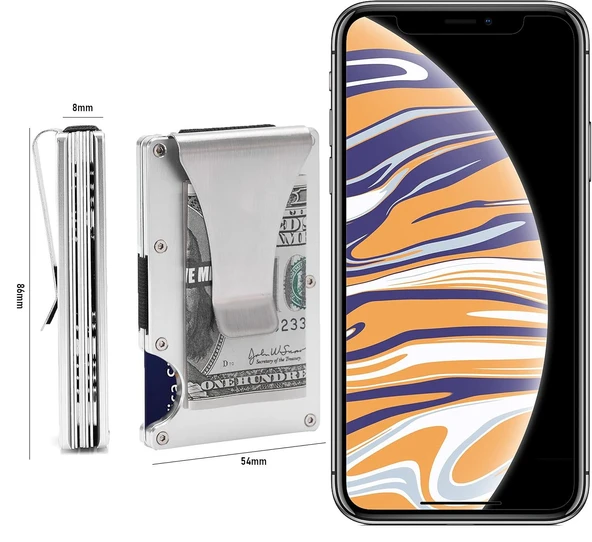 Valkyrie RFID Korumalı Alüminyum Metal 20 Kart Kapasiteli İnce Hafif Güvenli Kartlık Gümüş - 4