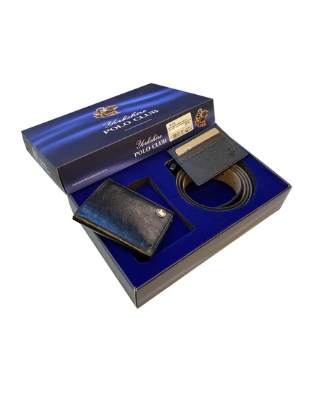 Polo Club 3'lü Erkek Cüzdan Kemer Kartvizitlik Çeyizlik Set - 3