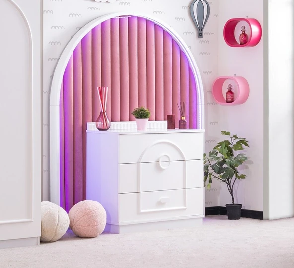 STAR ŞİFONYER - BEYAZ PEMBE ürün görseli 1