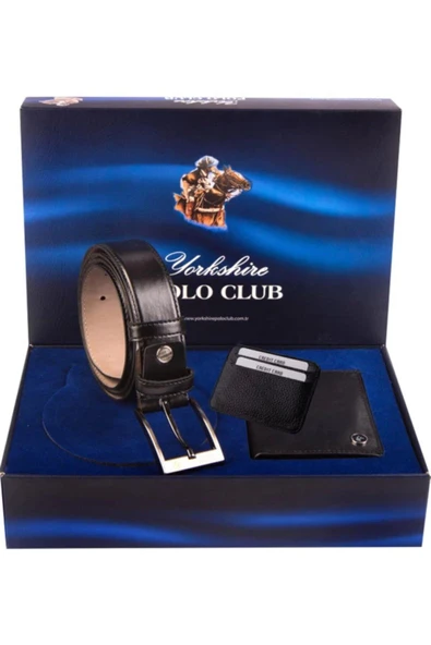 Polo Club 3'lü Erkek Cüzdan Kemer Kartvizitlik Çeyizlik Set - 5