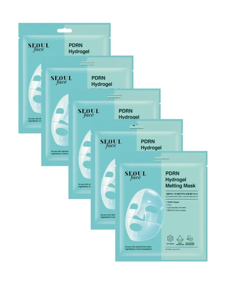Dermal Seoul Face PDRN Hydrojel Eriyen Maske Nemlendirici Cilt Onarıcı Şeffaf Jel Maske 34 Gr 5 Adet ürün görseli 1