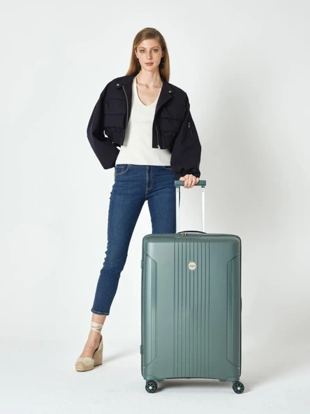 Pierre Cardin Trolley Valiz Yeşil Büyük Boy 04PC7060-01-YŞL - 5