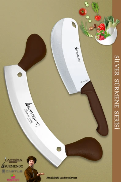 Sürmene Silver Serisi Kahve Sap Mutfak Bıçak Bıçağı Salata Börek Bıçağı Pizza Bıçağı 2 Li (Srm-036)