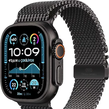 Apple Watch Ultra 2 GPS + Cellular 49mm Black Titanium Case with Black Titanium Milanese Loop - L