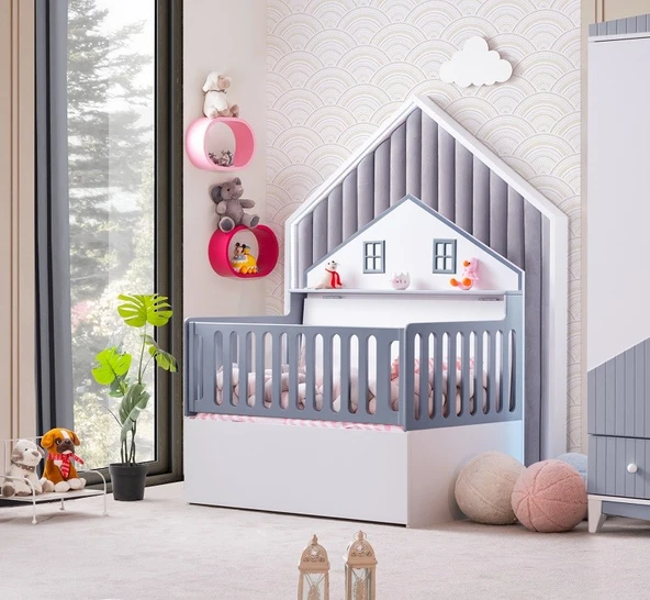FETHİYE BEBEK ODASI TAKIMI - BEYAZ GRİ - 4