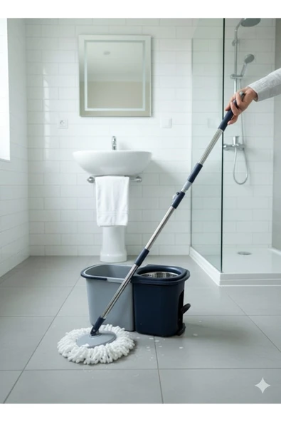 Drc YASİMA Çelik Presli,pedallı,Temiz&Kirli Suyu Ayırma Özelliği, Otomatik TemizlikSeti Mop Yedek Paspas