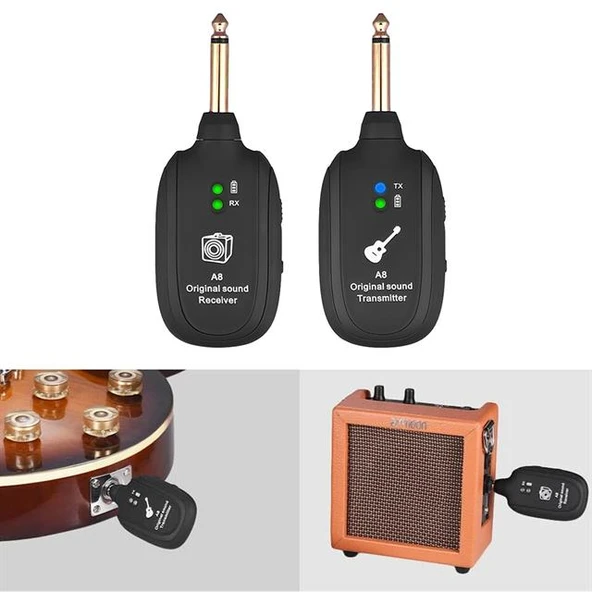 Magicvoice MV-19583 Uhf Gitar Tip Kablosuz Amfi Ve Enstrüman Kablosuz Mikrofonu - Resim 3