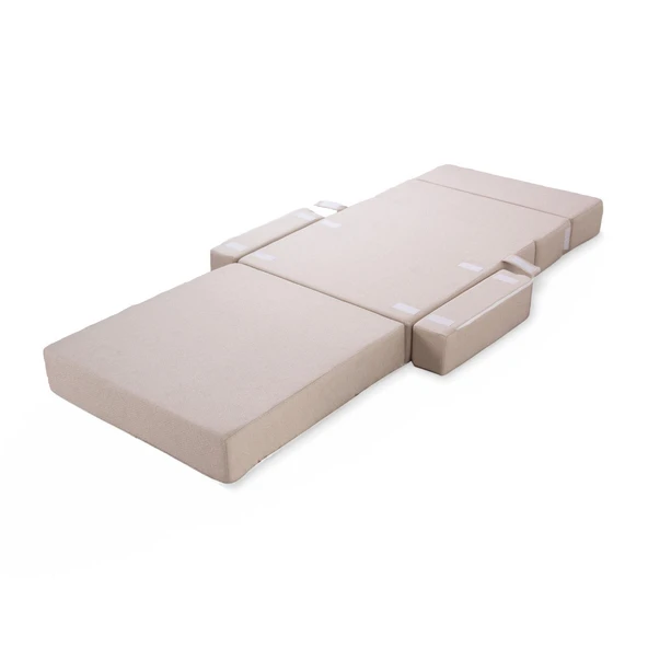 Homedius Melisa Tek Kişilik Katlanır Yatak Katlanır Koltuk Bej Tek - 6