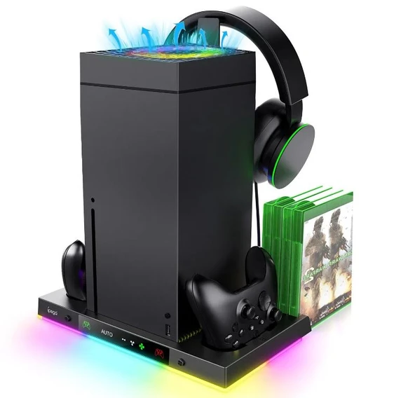 XBOX SERİES X UYUMLU ŞARJLI FANLI RGB Lİ DİKEY STAND İPEGA PG-XBX024S - Resim 3