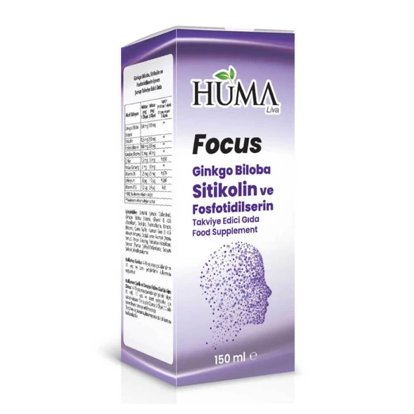 Huma Focus: Ginkgo Biloba Sitikolin Fosfotidilserin 150ml