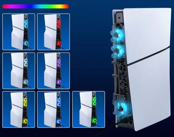 PS5 SLİM KASA  SOĞUTUCU FAN RGB IŞIKLI  DOBE-TP5-3538S - 5