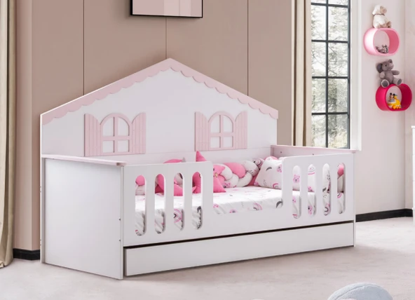 FETHİYE MONTESSORI YATAK - BEYAZ PEMBE ürün görseli 1