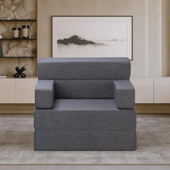 Homedius Melisa Tek Kişilik Katlanır Yatak Katlanır Koltuk Bej Tek - 10