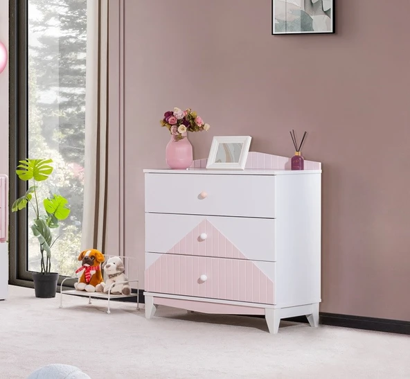 FETHİYE BEBEK ODASI TAKIMI - BEYAZ PEMBE - 5