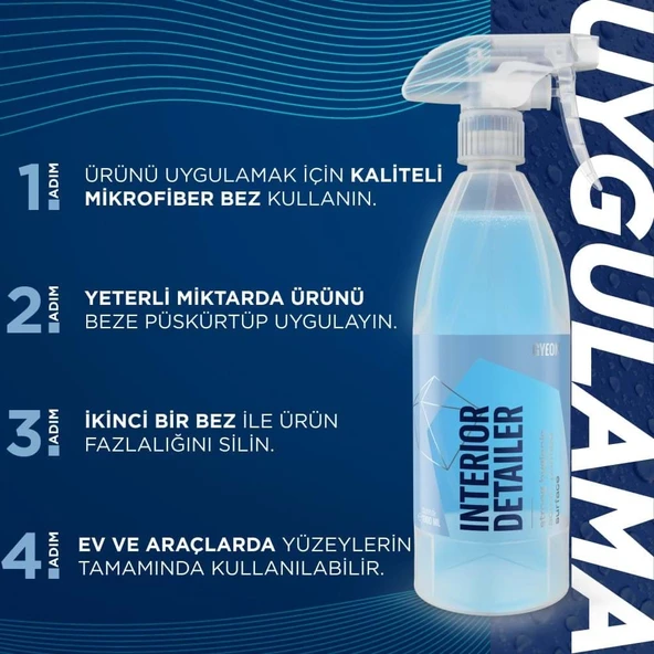 GYEON Q²M İnteriorDetailer Araç İçi Bakteri Virüs Temizleyici - 500 ml -Alkol Bazlı Dezenfektan - 2