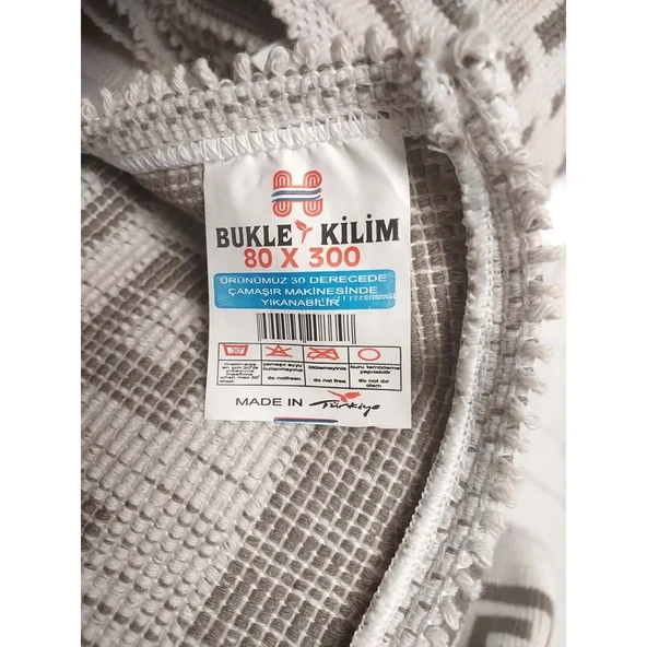 Pamuklu Bukle Lüks Kilim, Yolluk (80x300)-Luma Kreme Kahve - 3